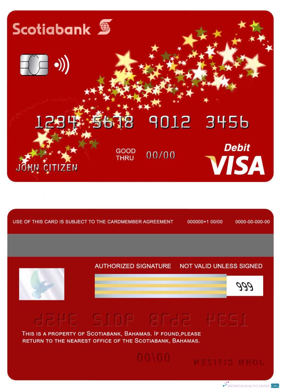 Download Bahamas Scotia bank visa debit Photoshop template